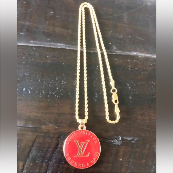 Authentic Louis Vuitton Red Trucks & Bags Charm Necklace - Picture 2 of 3